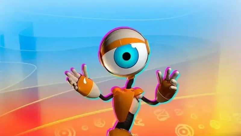 Surpresa no BBB 26: próximo paredão será falso; veja como será a dinâmica 6 Personagem animado com grande olho azul e traje laranja, em fundo colorido, simbolizando a nova dinâmica e as surpresas no BBB 26.