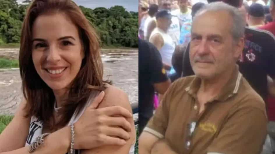 Investigação de furto à casa do tio pode levar Suzane Von Richthofen de volta para a prisão 6 Mulher sorrindo ao ar livre e homem de braços cruzados em meio a pessoas