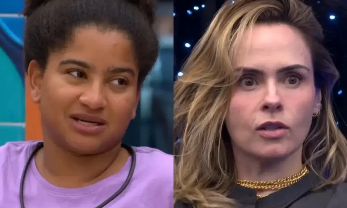 Duas participantes do BBB 26 em momento de tensão durante conversa após conflito envolvendo estratégias de jogo.