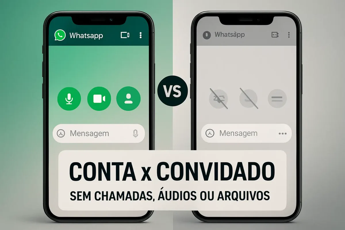 WhatsApp libera conversa com quem não tem conta no app; veja como funciona 6 Comparação entre conta e convidado no WhatsApp com funcionalidades diferentes