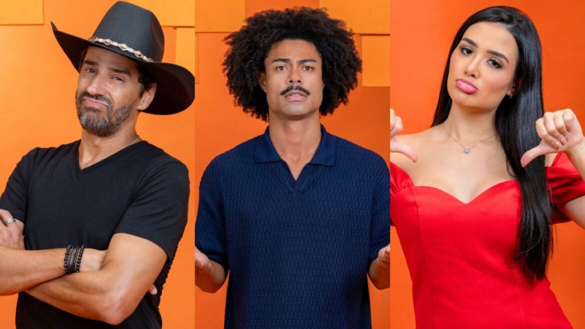 Participantes Alberto Cowboy, Breno e Jordana disputam vaga no quarto secreto do BBB 26.