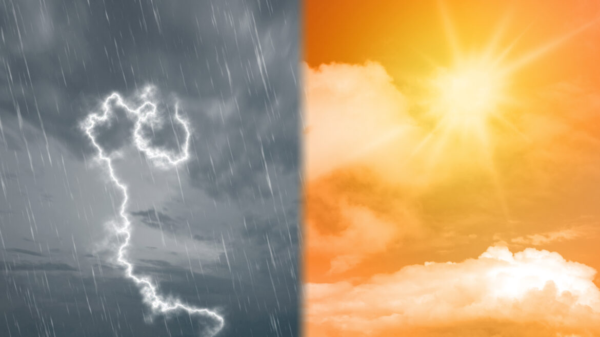 Calor e temporais nesta quinta-feira