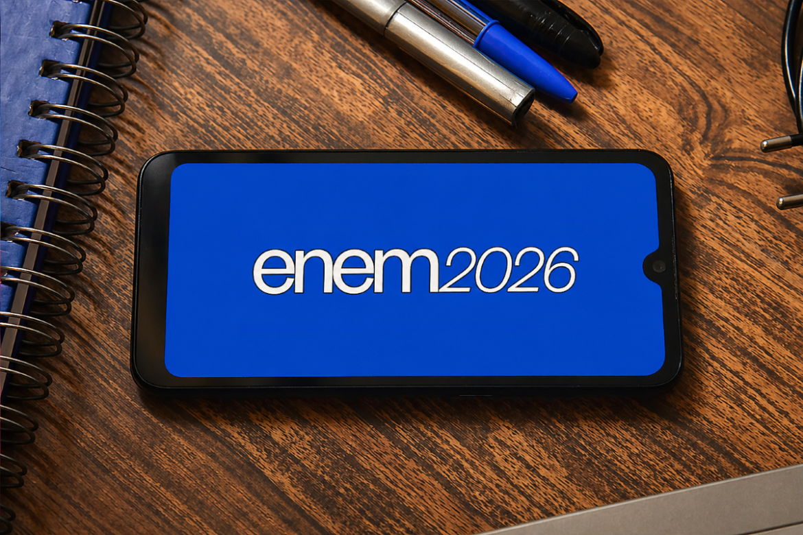 Tela de celular com Enem 2026 representando prazo prorrogado para solicitar isenção da taxa