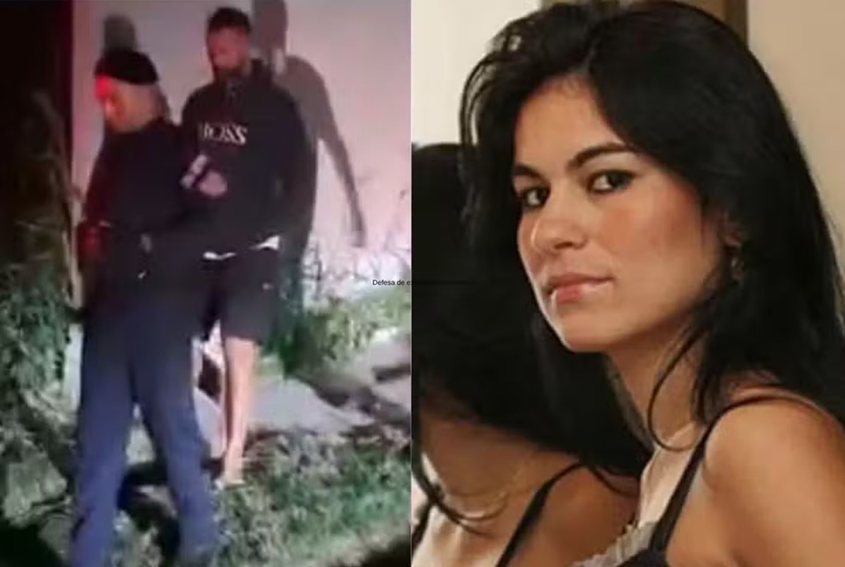 Goleiro Bruno é preso após 2 meses foragido e família de Eliza Samudio se pronuncia 6 Montagem mostra prisão do goleiro Bruno por policiais à noite e foto de Eliza Samudio, modelo assassinada em 2010