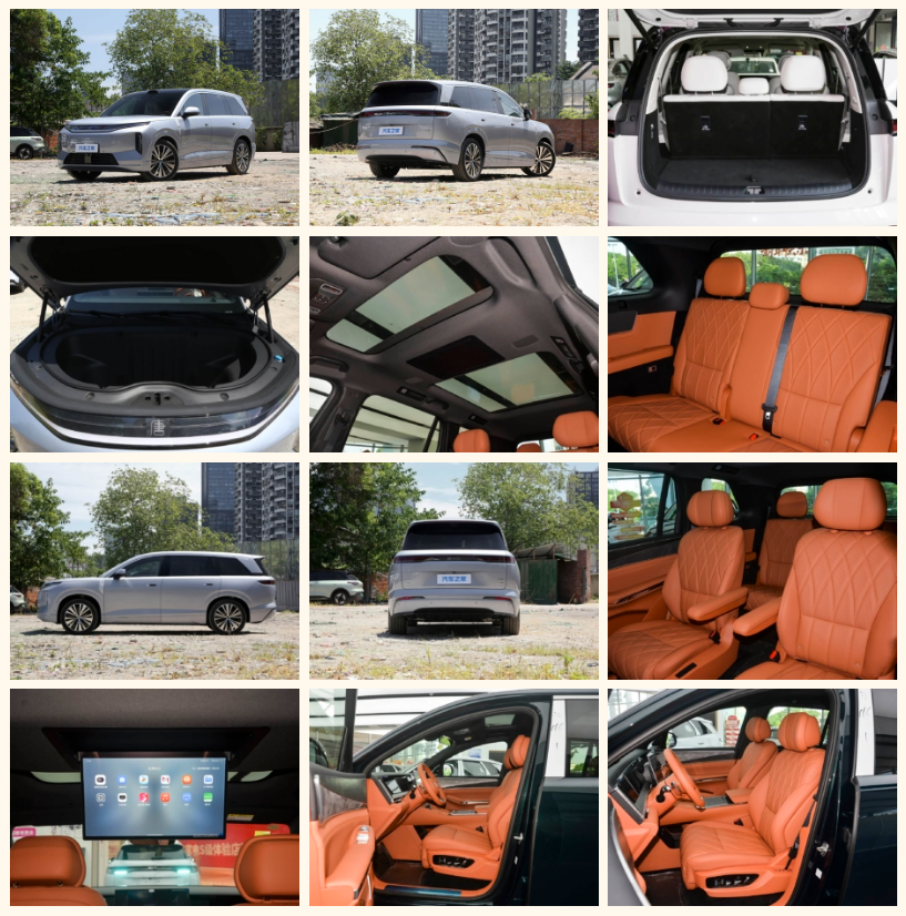 BYD Great Tang 2026: SUV elétrico de 7 lugares chega à China por US$ 35.500 com 950 km de autonomia 6 BYD Great Tang prata em diferentes ângulos com interior em couro marrom, teto panorâmico e sete lugares