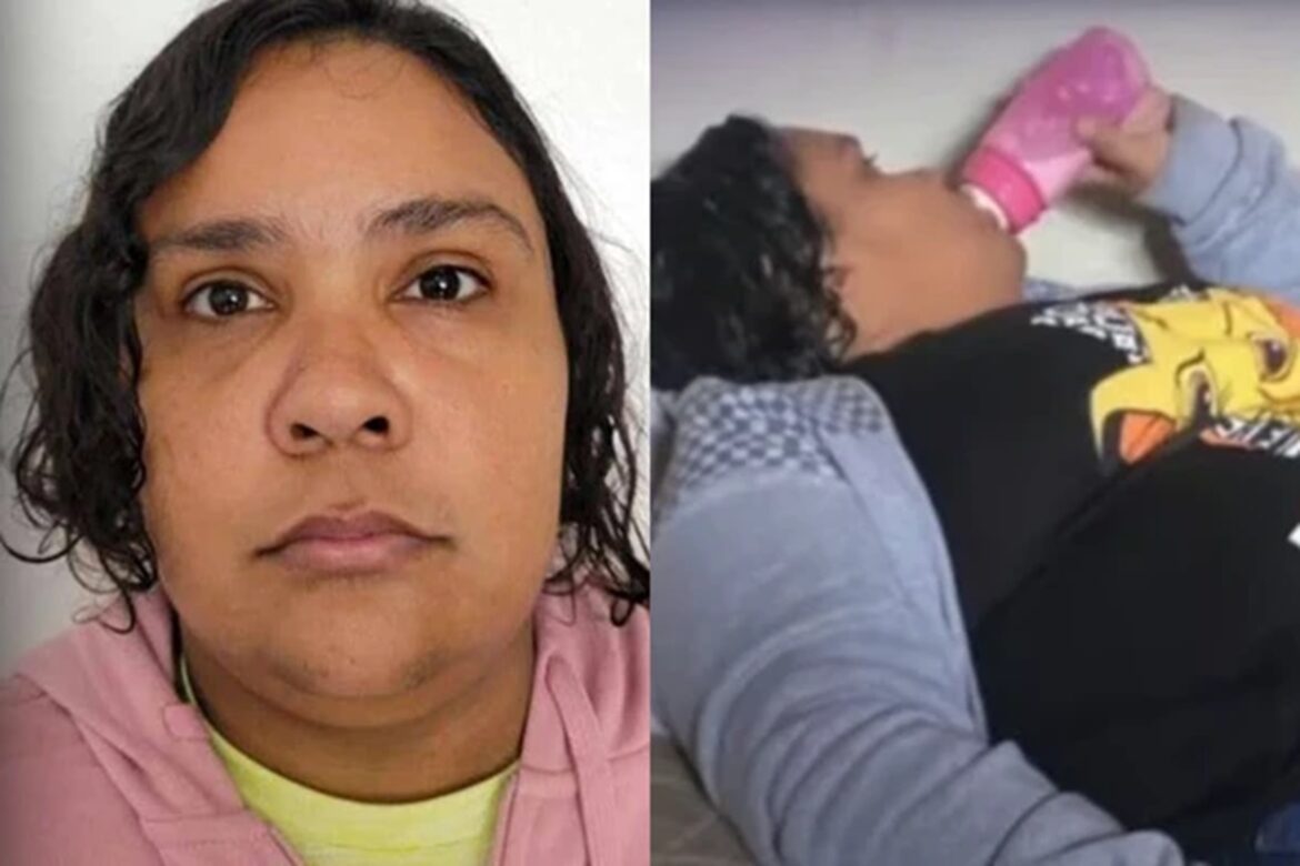 Mulher de 37 anos usando blusa rosa sobre camiseta amarela e foto usando mamadeira infantil rosa com blusa cinza e camiseta preta
