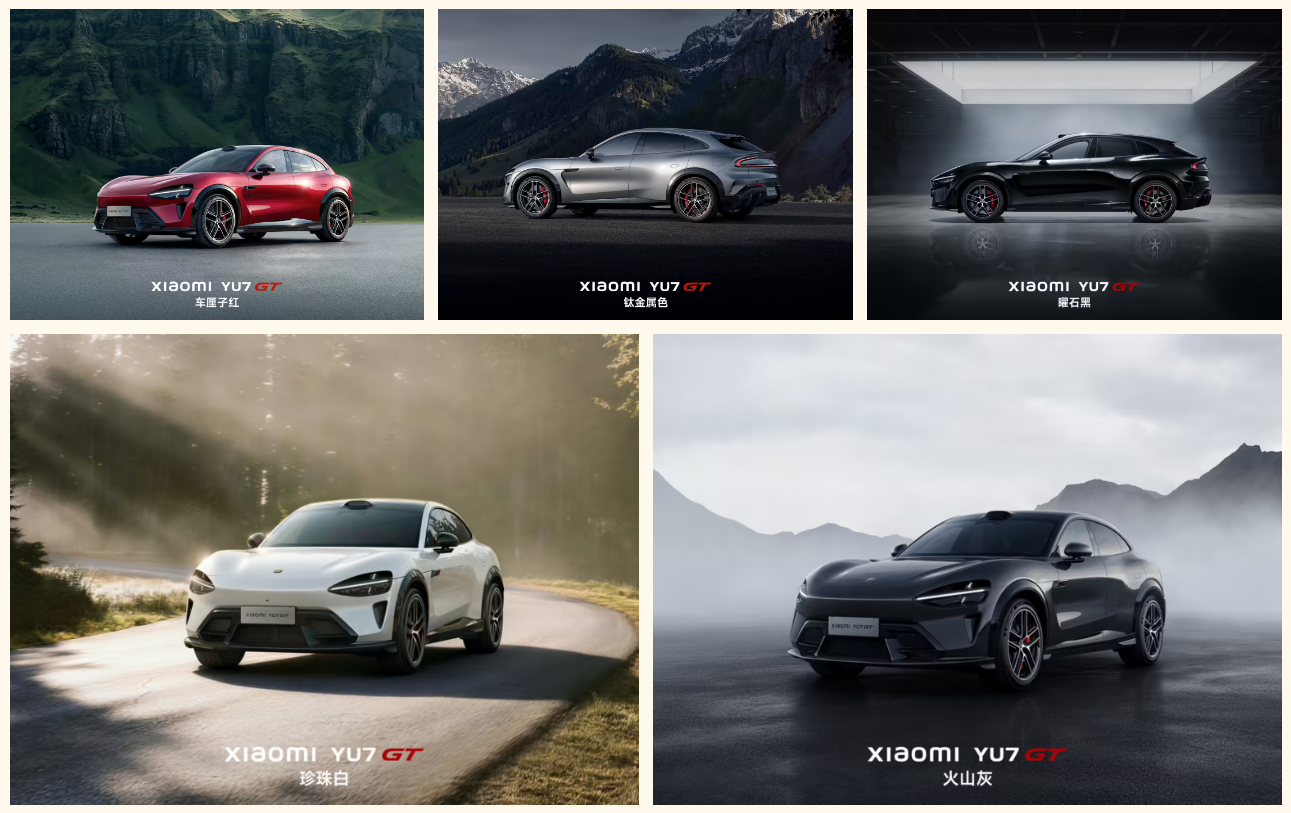 Xiaomi YU7 GT garante a primeira volta autônoma do mundo em Nürburgring em 10 minutos 6 5 tipos de SUV elétrico Xiaomi YU7 GT em paisagem de montanhas verdes com neblina, rodas escuras de 21 polegadas