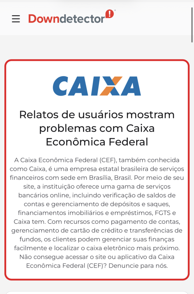 Aplicativo da caixa com problema neste domingo 7 img 4020